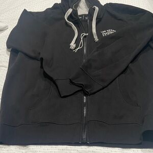 Antigua Black Hoodie with Gray Drawstrings